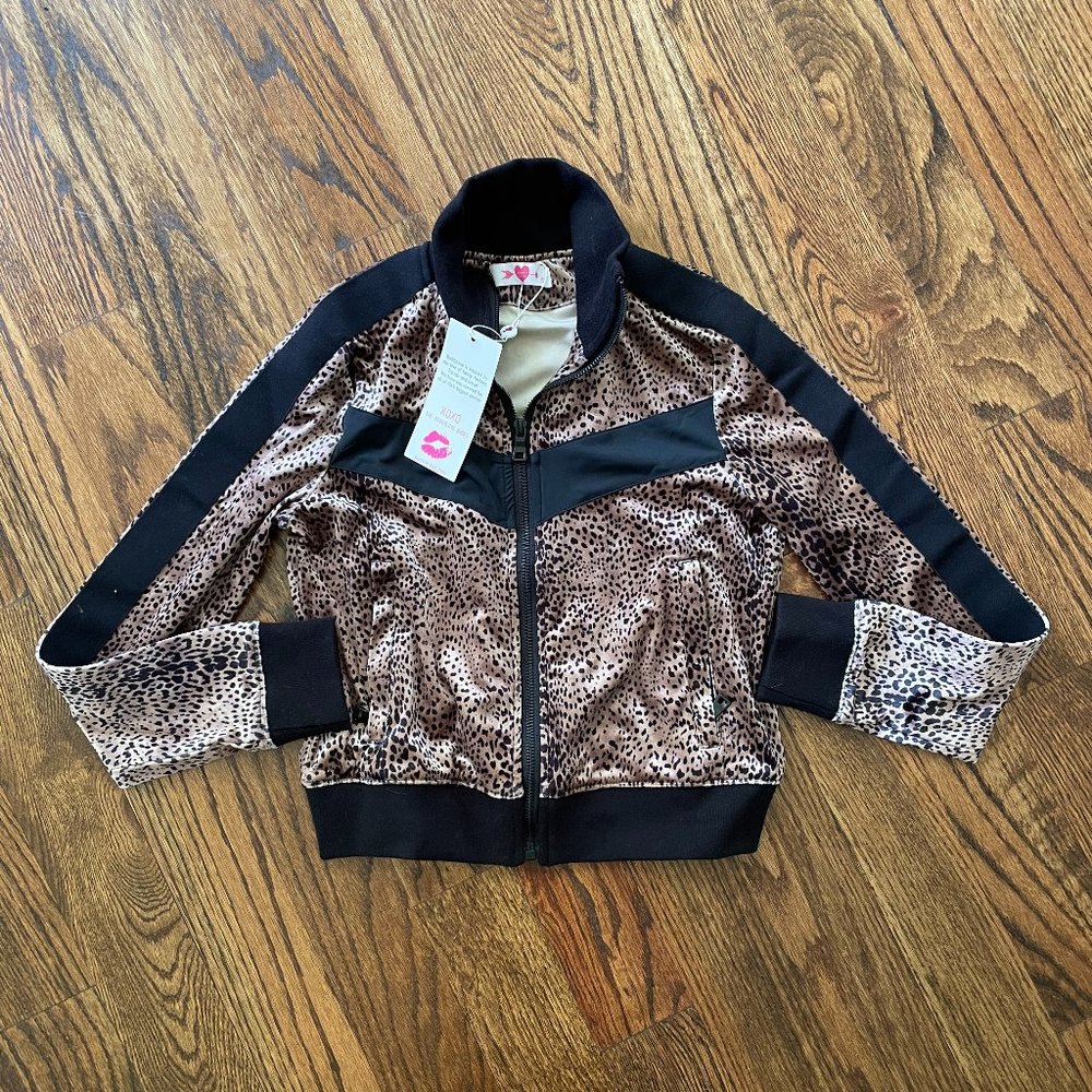 Animal Print Velour Track Jacket